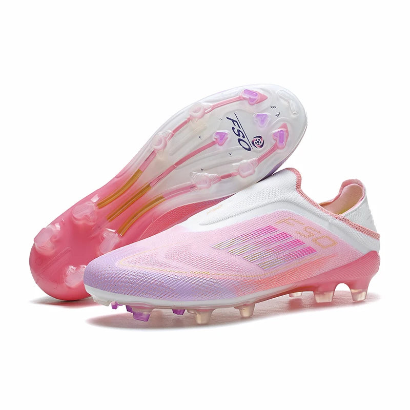 Lamine Yamal Style Laceless Soccer Shoes Cleats FG TF Youth Adult