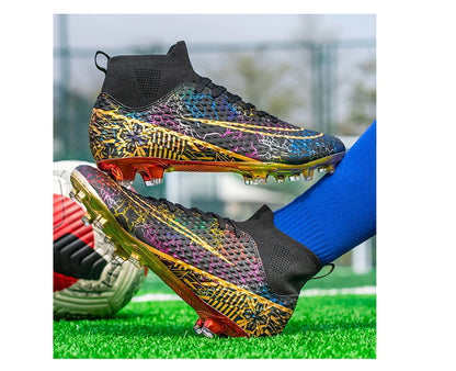 CR High Top Golden Soccer Cleats/Gold Plated Soles - The GoatFind