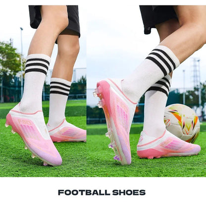 Lamine Yamal Style Laceless Soccer Shoes Cleats FG TF Youth Adult