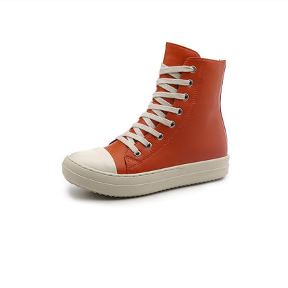 Vintage Owens Thick Shoelace High Top Leather Chunky Sneaker Shoes - The GoatFind