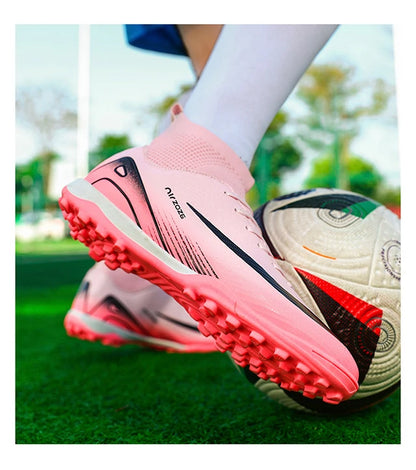 New Ronaldo Style CR Soccer Cleats/High Top TF/FG Shoes Adult/Youth - The GoatFind
