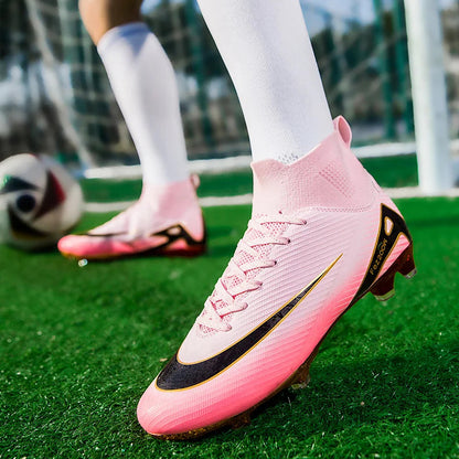 New Youth Soccer Cleats/Gold Mirror Bottom/CR7 Ronaldo Shoes TF/FG - The GoatFind