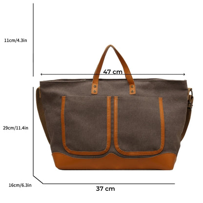 Multi Pockets Canvas Large Tote Bags/Shopper Shoulder Bag For Women - The GoatFind