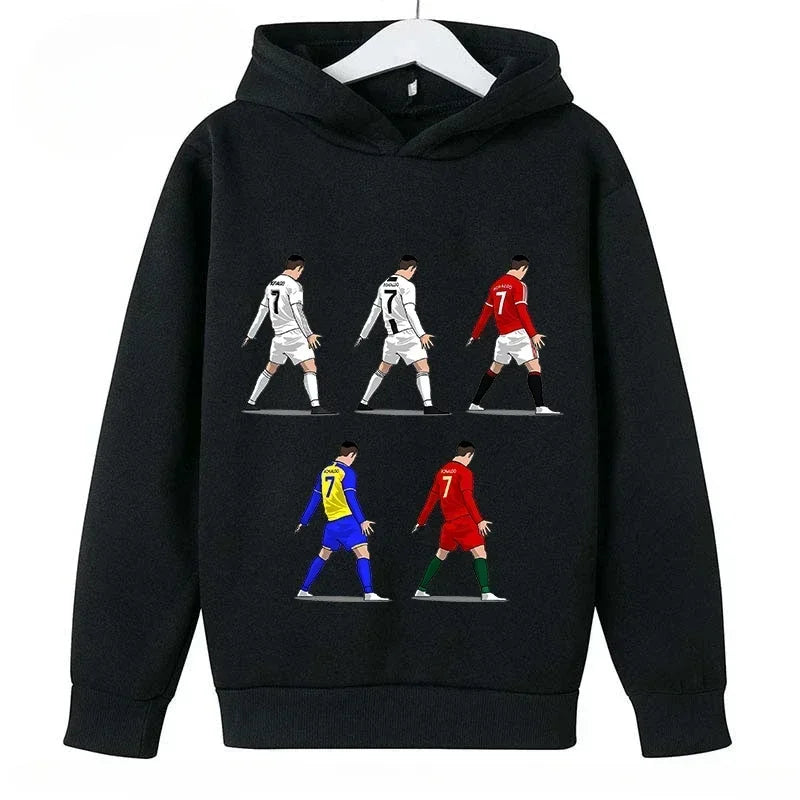 Kid's Ronaldo Hoodie Sweatshirts CR 7 Printed SIU Assorted Black Boys/Girls