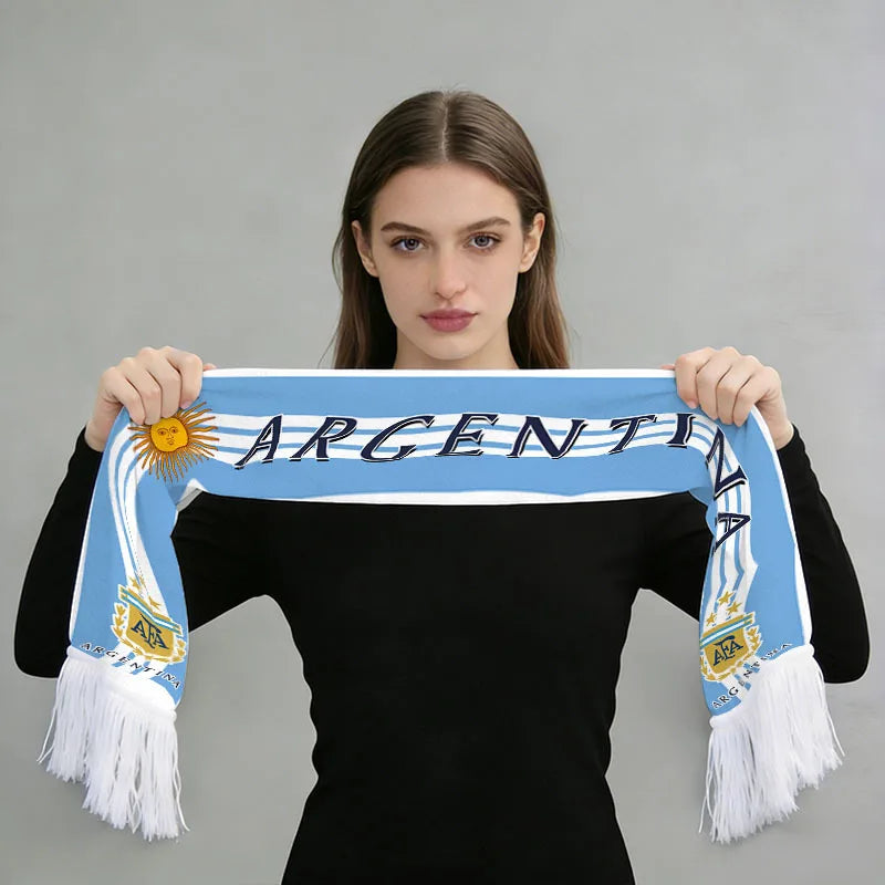 2026 Soccer World Printed Fan Scarf Flannel Tassel Football Cheering Cup