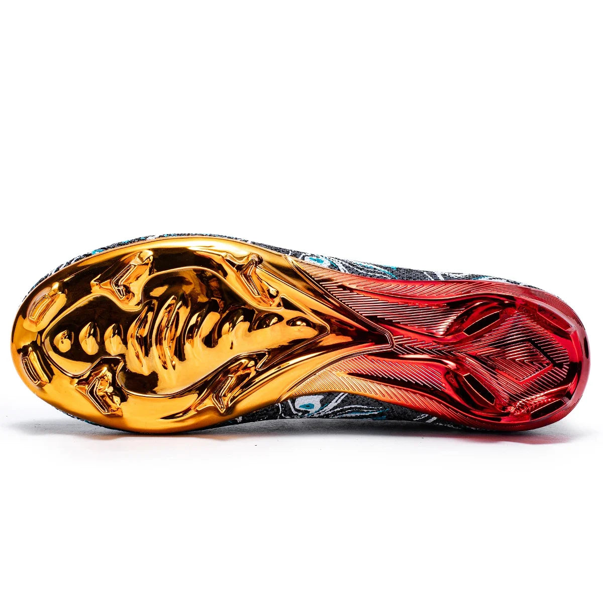 Premium Gold Metal Plated Bottom Soccer Cleats Ronaldo Messi Shoes Style