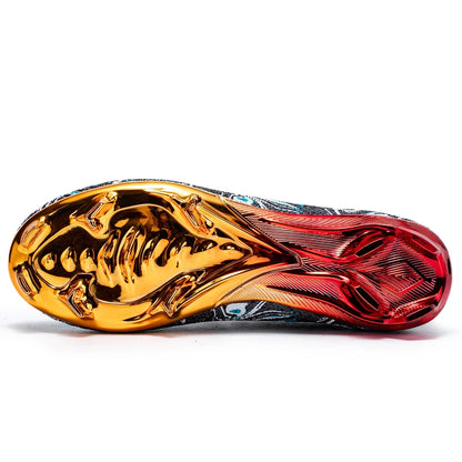 Premium Gold Metal Plated Bottom Soccer Cleats Ronaldo Messi Shoes Style - The GoatFind