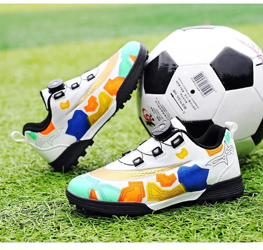 Indoor Kid's Soccer Shoes with auto lace/Training Shoes Non Slip Messi