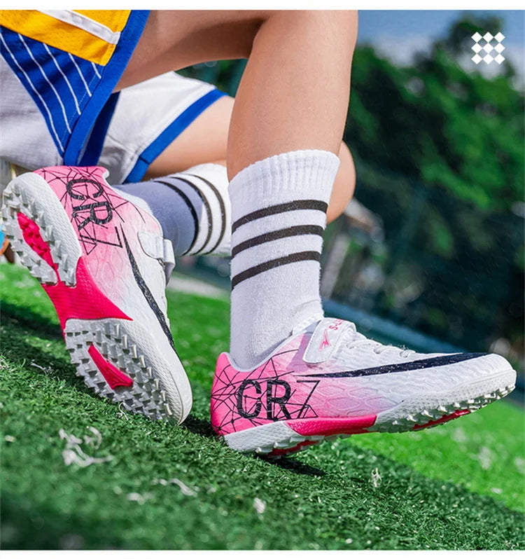 New Ronaldo Kids Soccer Cleats/Shoes/Boots Boy Girl futbol CR7 Youth