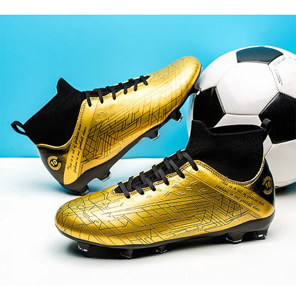 Premium Lionel Messi Style Gold Soccer Shoes TF/FG football Cleats Youth - The GoatFind