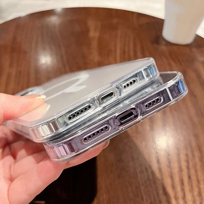 iPhone Cases/Magesafe Magnetic Transparent Wireless Charge Case For iPhone 11/12/13/14/15/16 Pro Max Plus Mini X 7 8 - The GoatFind
