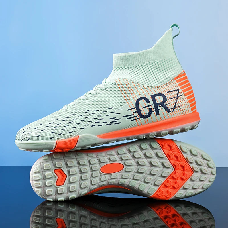 Ronaldo Style CR7 High top Best Soccer Cleats Shoes Youth/Kids Indoor/Outdoor
