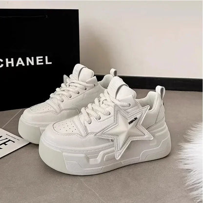 Flying Star Women's Pink Sneakers Shoes/Thick Sole Designer Platform - The GoatFind