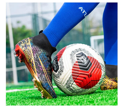 CR High Top Golden Soccer Cleats/Gold Plated Soles - The GoatFind