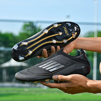 Laceless Soccer Cleats Messi/Salah/Yamal F50 Style Shoes Without lace Youth