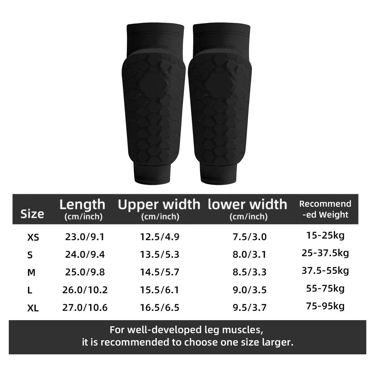 Kids Soccer Shin Guard Sleeves | Non-Slip Honeycomb Calf Protectors