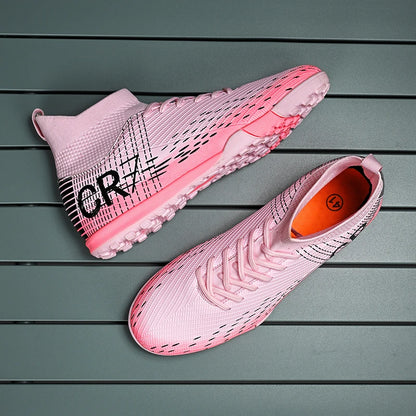 Ronaldo Style CR7 High top Best Soccer Cleats Shoes Youth/Kids Indoor/Outdoor - The GoatFind