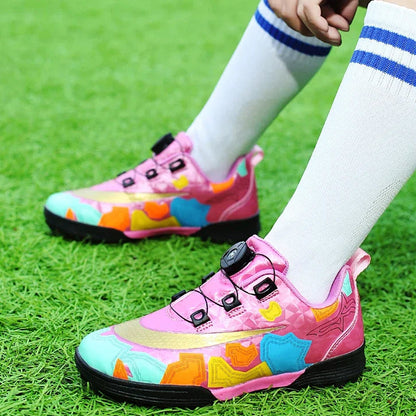 Indoor Kid's Soccer Shoes with auto lace/Training Shoes Non Slip Messi - The GoatFind