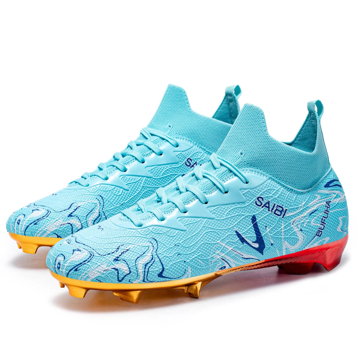 Premium Gold Metal Plated Bottom Soccer Cleats Ronaldo Messi Shoes Style