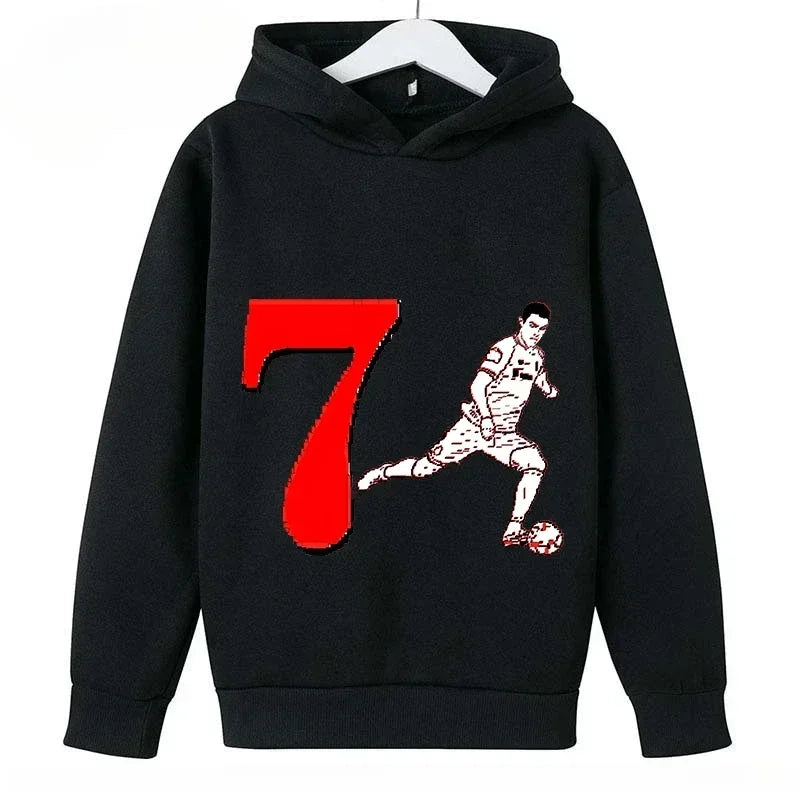 Kid's Ronaldo Hoodie Sweatshirts CR 7 Printed SIU Assorted Black Boys/Girls