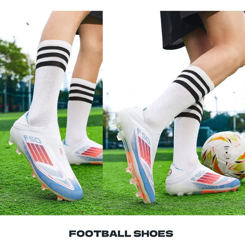 Lamine Yamal Style Laceless Soccer Shoes Cleats FG TF Youth Adult