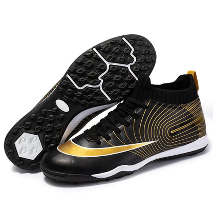 Golden Boots Chirstiano Ronaldo Style Soccer Cleats Kids Youth Indoor/FG - The GoatFind