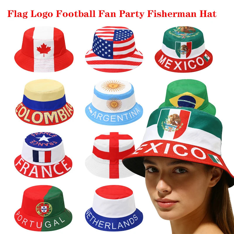 2026 Soccer World Cup National Flag Bucket Hat Reversible Sun Hat