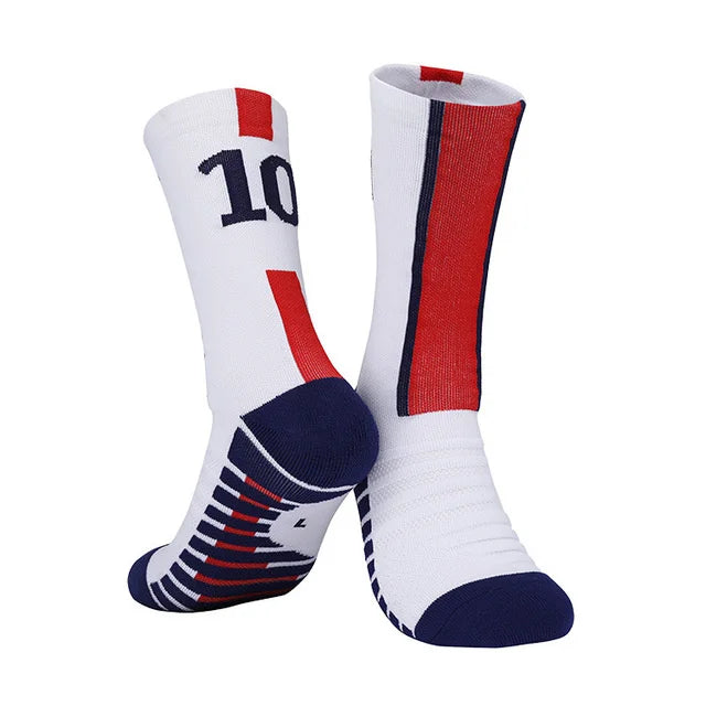 Messi/Ronaldo Soccer Socks with Number 10/7 Kids/Adult Football Socks