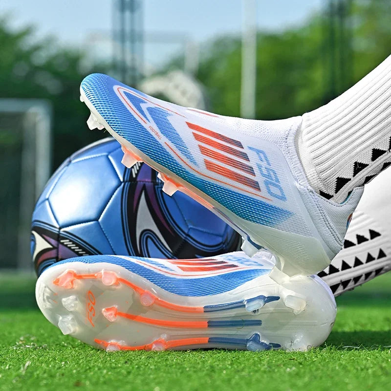 Laceless Soccer Cleats Messi/Salah/Yamal F50 Style Shoes Without lace Youth