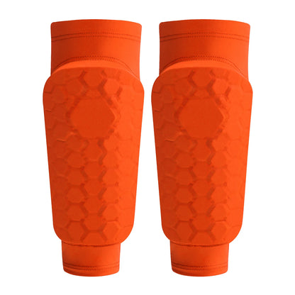 Kids Soccer Shin Guard Sleeves | Non-Slip Honeycomb Calf Protectors