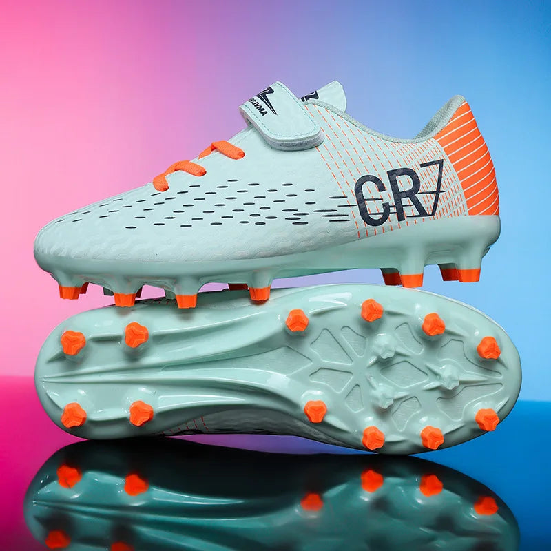 New CR7 Style Children Soccer Shoes | Cleats Ronaldo Style FG TURF Kids