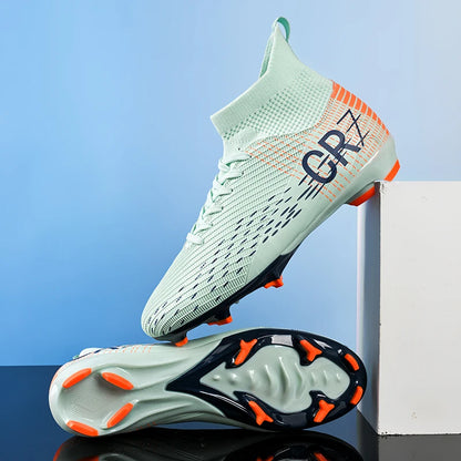 Ronaldo Style CR7 High top Best Soccer Cleats Shoes Youth/Kids Indoor/Outdoor - The GoatFind