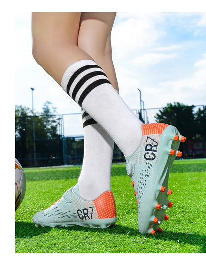 New CR7 Style Children Soccer Shoes | Cleats Ronaldo Style FG TURF Kids