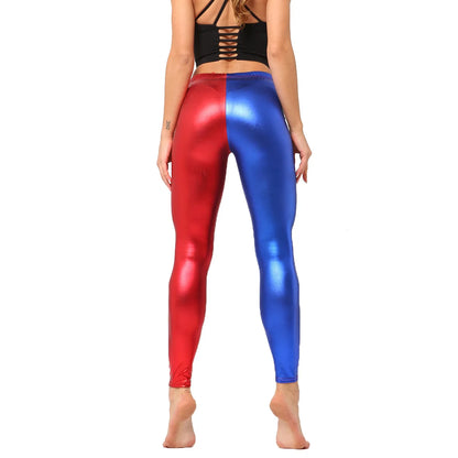 Metallic Color PU Leggings/Faux Leather Skinny Pants - The GoatFind