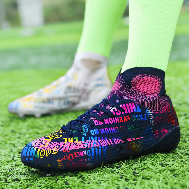 RoughSkin Dual Color Soccer Cleats with Laces/Ankle Support - The GoatFind