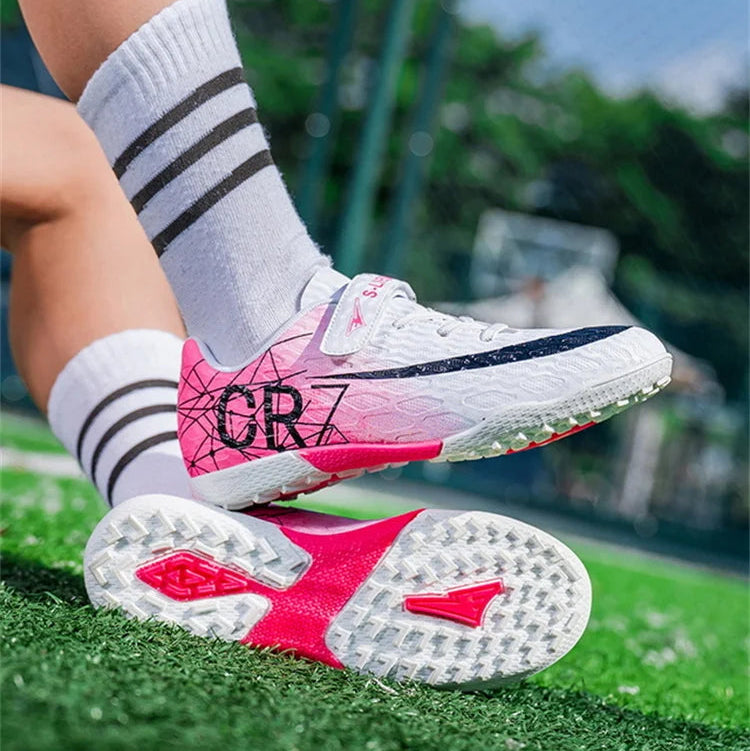 New Ronaldo Kids Soccer Cleats/Shoes/Boots Boy Girl futbol CR7 Youth