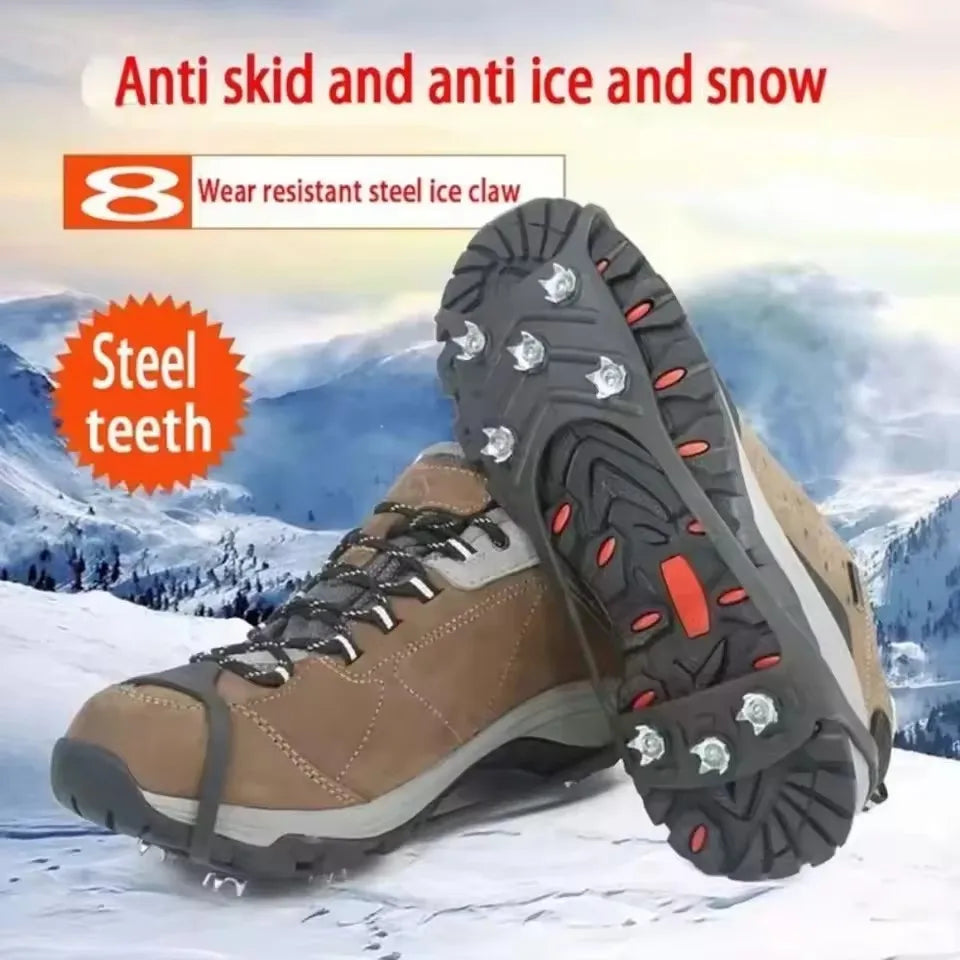 8 Teeth Ice Gripper Spike for Shoes/Anti-Slip/Hiking/Climbing Snow