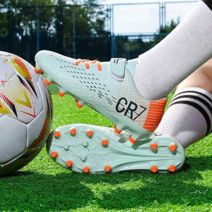 New CR7 Style Children Soccer Shoes | Cleats Ronaldo Style FG TURF Kids