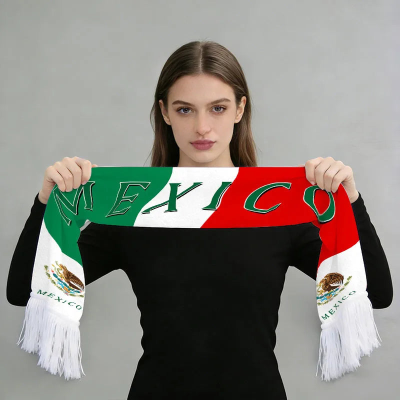 2026 Soccer World Printed Fan Scarf Flannel Tassel Football Cheering Cup