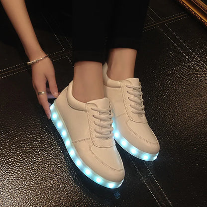 Luminous Light Up LED Sneakers/Glowing Tron Unisex Rechargeable Couple's Shoes - The GoatFind