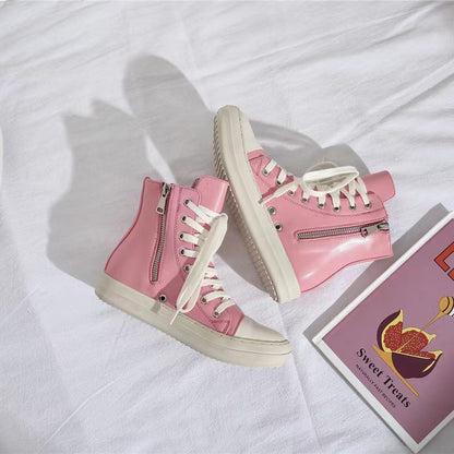 Vintage Owens Thick Shoelace High Top Leather Chunky Sneaker Shoes - The GoatFind