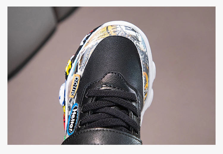 DCUK Boys & Girls High-Top Grafitti Kids Sneakers | Basketball Shoe