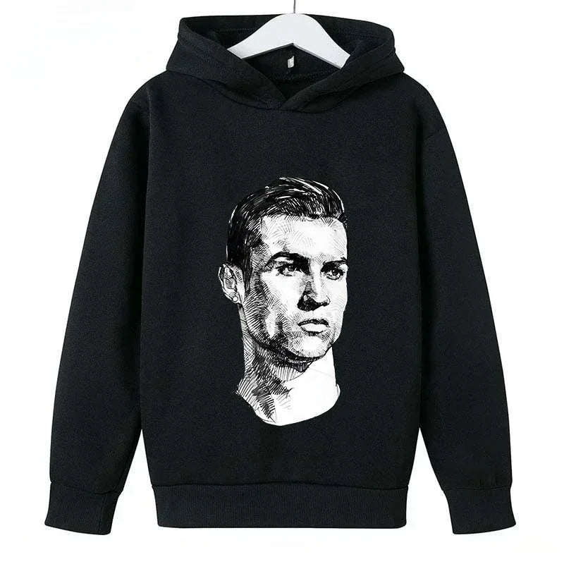 Kid's Ronaldo Hoodie Sweatshirts CR 7 Printed SIU Assorted Black Boys/Girls