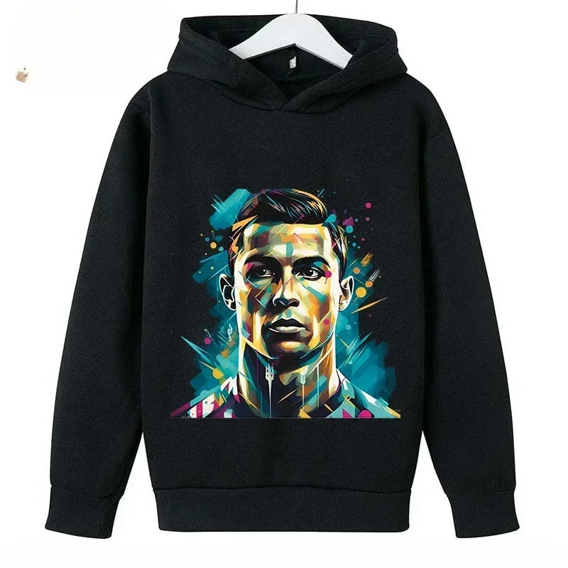 Kid's Ronaldo Hoodie Sweatshirts CR 7 Printed SIU Assorted Black Boys/Girls