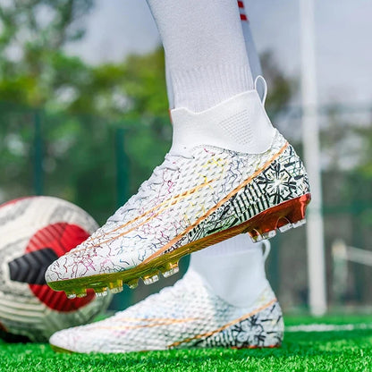 CR High Top Golden Soccer Cleats/Gold Plated Soles - The GoatFind
