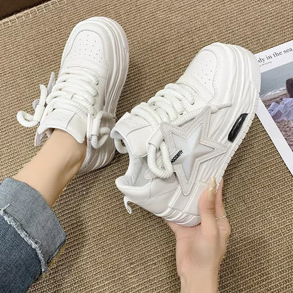 Flying Star Women's Pink Sneakers Shoes/Thick Sole Designer Platform - The GoatFind