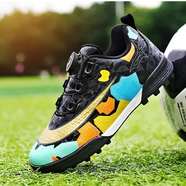 Indoor Kid's Soccer Shoes with auto lace/Training Shoes Non Slip Messi