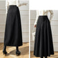 Accordian A Line High Waist Women's Long Woolen Skirt