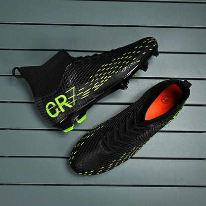 Ronaldo Style CR7 High top Best Soccer Cleats Shoes Youth/Kids Indoor/Outdoor - The GoatFind