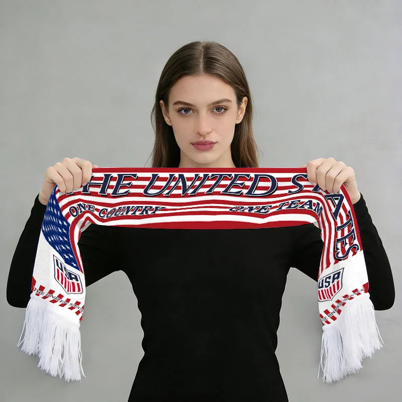 2026 Soccer World Printed Fan Scarf Flannel Tassel Football Cheering Cup